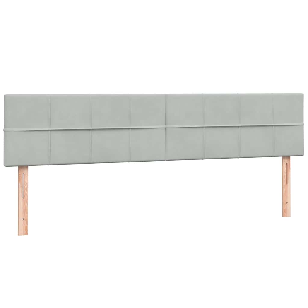 Boxspring met matras fluweel lichtgrijs 180x220 cm