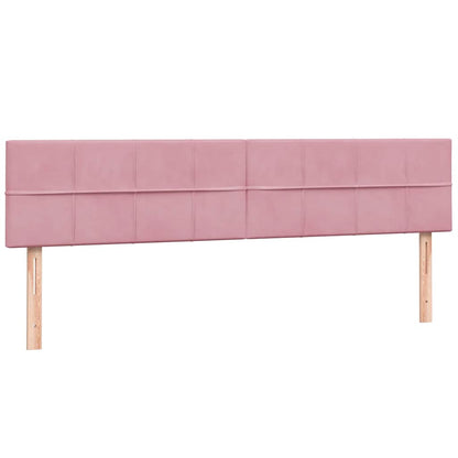 Boxspring met matras fluweel roze 200x220 cm