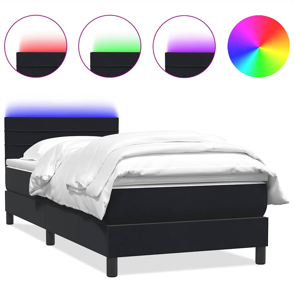 Boxspring met matras fluweel zwart 80x210 cm
