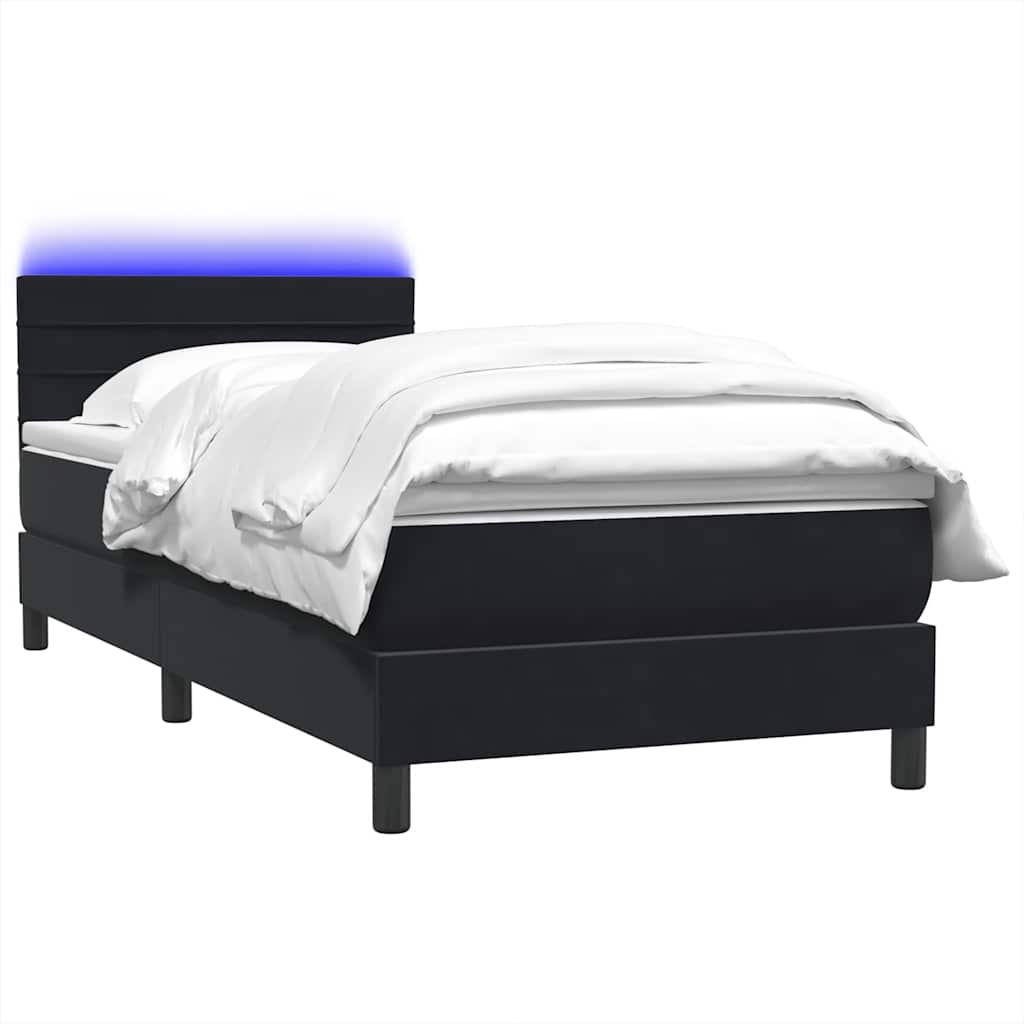 Boxspring met matras fluweel zwart 80x210 cm