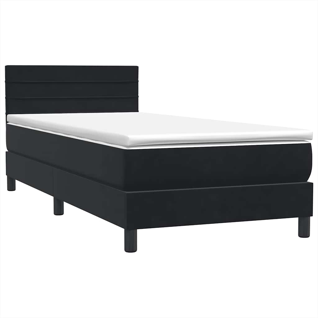 Boxspring met matras fluweel zwart 80x210 cm