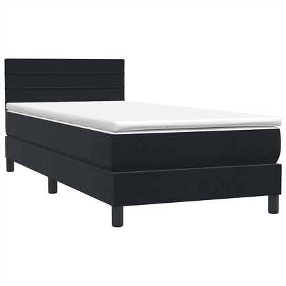 Boxspring met matras fluweel zwart 80x210 cm