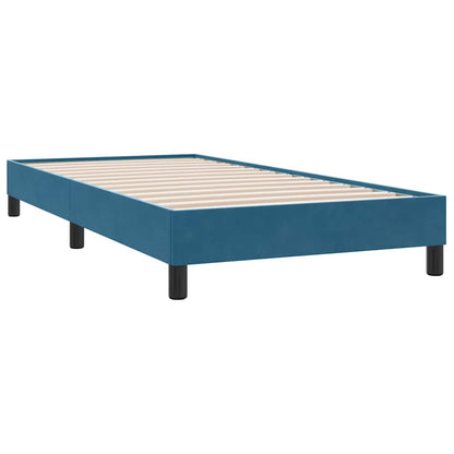 Boxspring met matras fluweel donkerblauw 80x210 cm