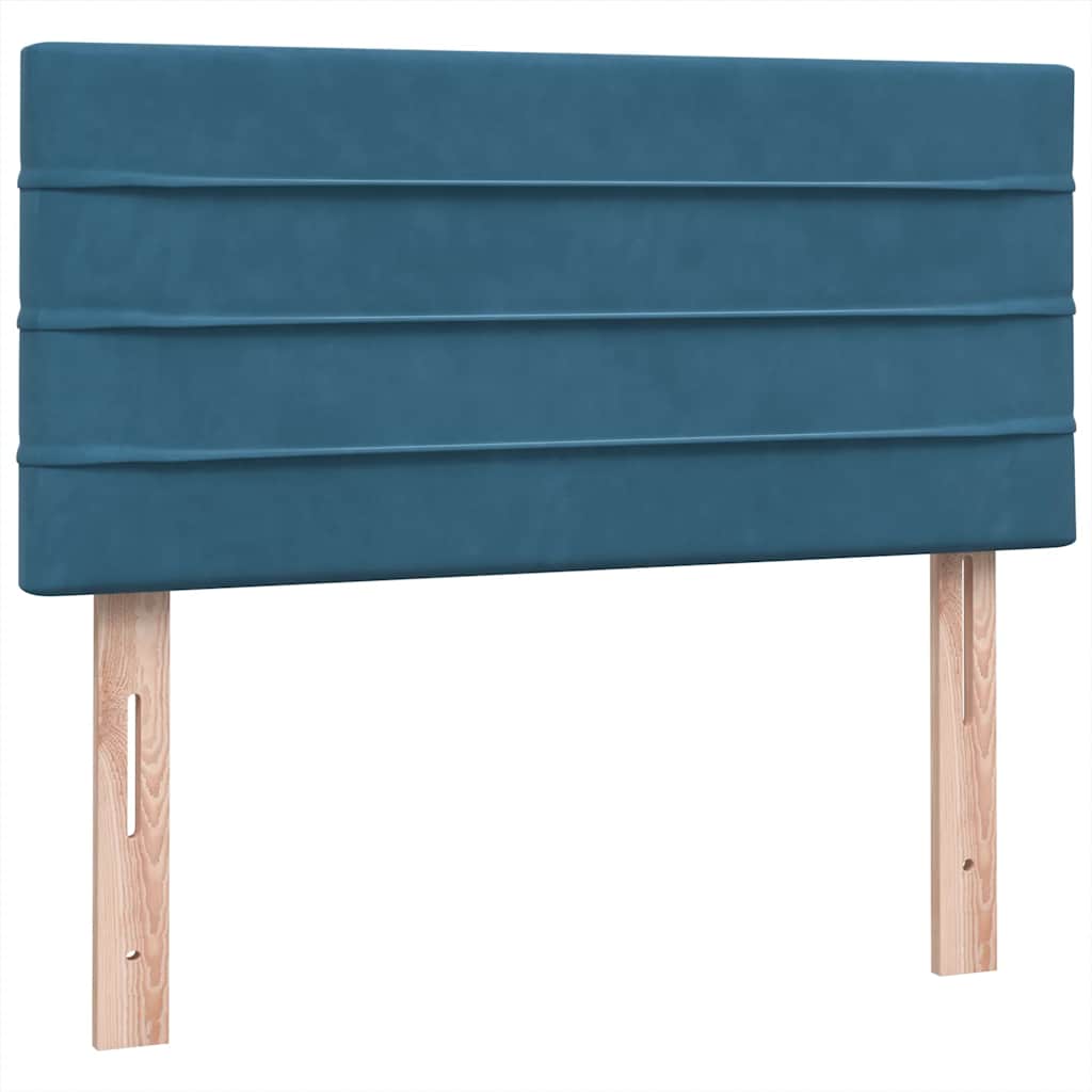Boxspring met matras fluweel donkerblauw 80x210 cm