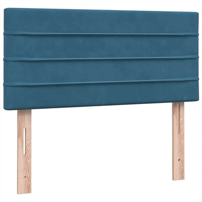 Boxspring met matras fluweel donkerblauw 80x210 cm