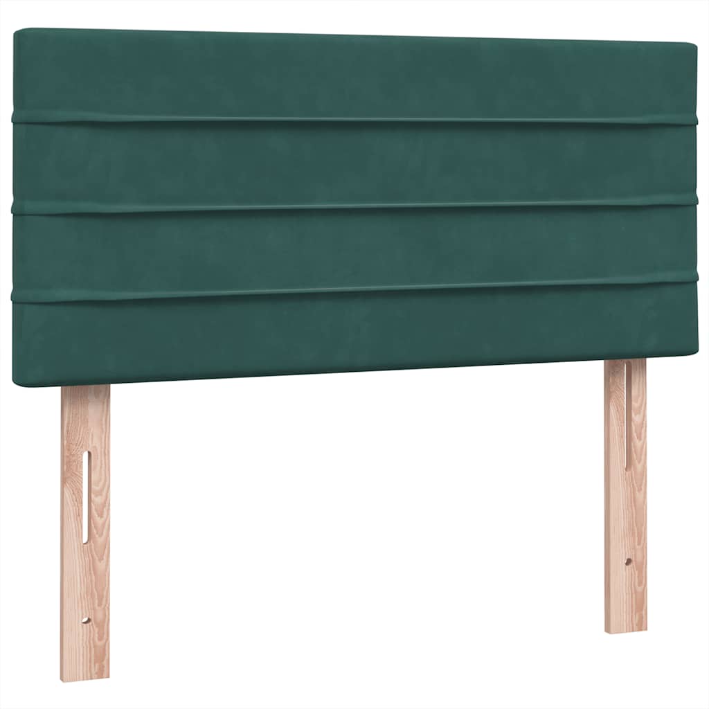 Boxspring met matras fluweel donkergroen 90x210 cm