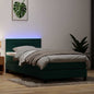 Boxspring met matras fluweel donkergroen 90x210 cm