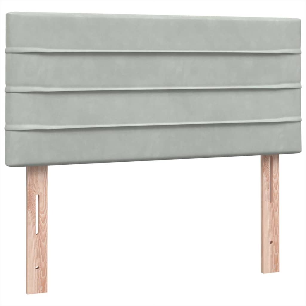 Boxspring met matras fluweel lichtgrijs 100x210 cm