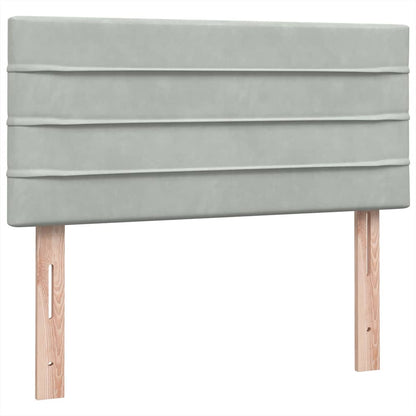 Boxspring met matras fluweel lichtgrijs 100x210 cm