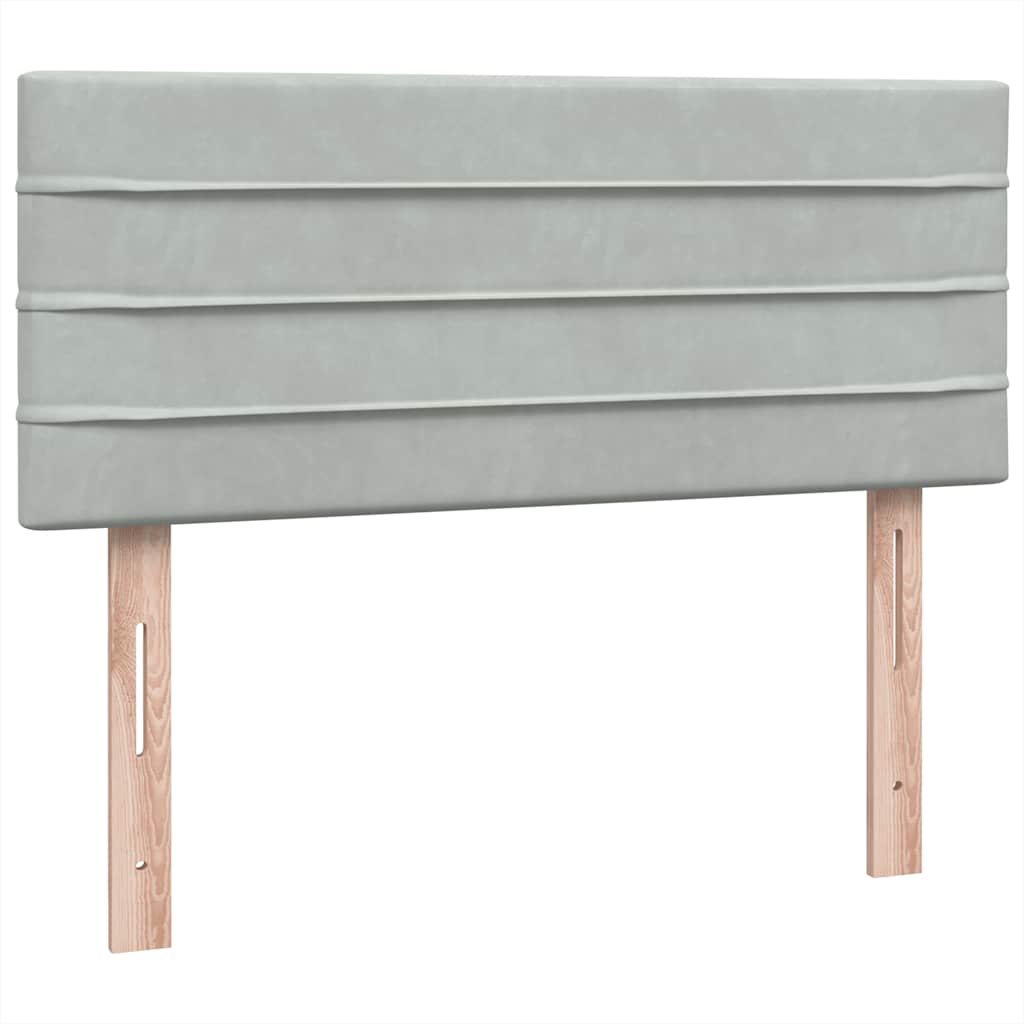 Boxspring met matras fluweel lichtgrijs 120x210 cm