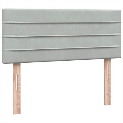 Boxspring met matras fluweel lichtgrijs 120x210 cm