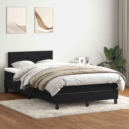 Boxspring met matras fluweel zwart 120x210 cm