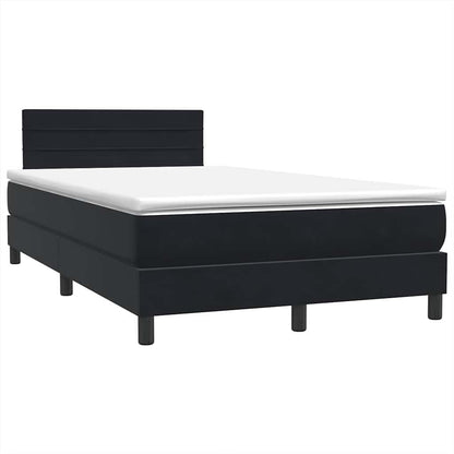 Boxspring met matras fluweel zwart 120x210 cm