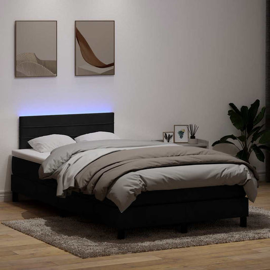 Boxspring met matras fluweel zwart 120x210 cm
