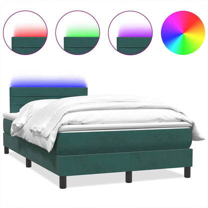 Boxspring met matras fluweel donkergroen 120x210 cm