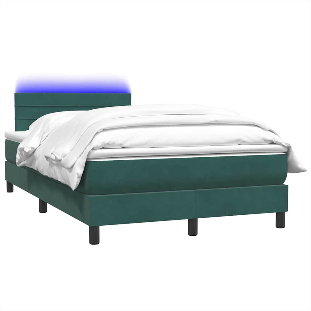 Boxspring met matras fluweel donkergroen 120x210 cm