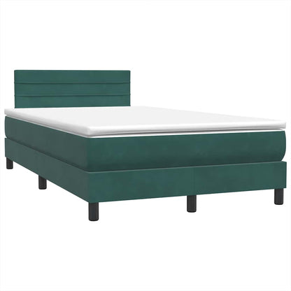 Boxspring met matras fluweel donkergroen 120x210 cm