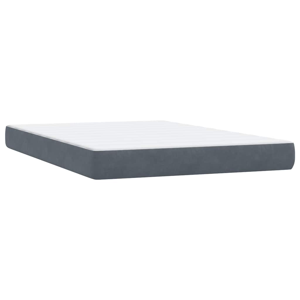 Boxspring met matras fluweel donkergrijs 140x210 cm