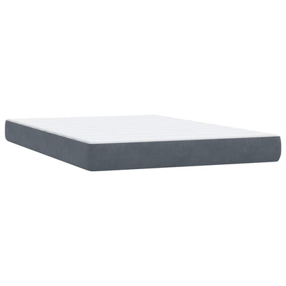 Boxspring met matras fluweel donkergrijs 140x210 cm