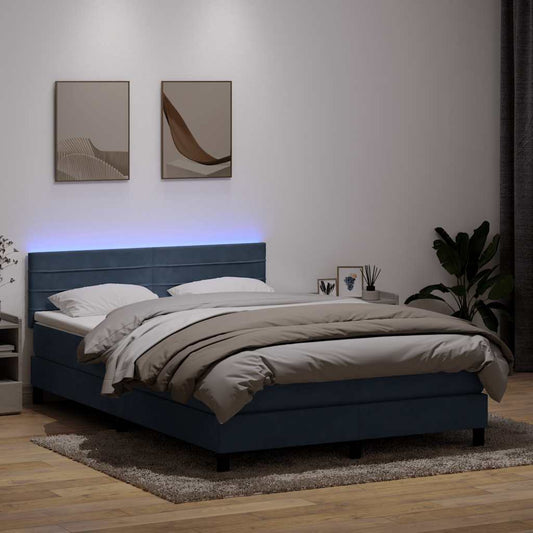 Boxspring met matras fluweel donkergrijs 140x210 cm
