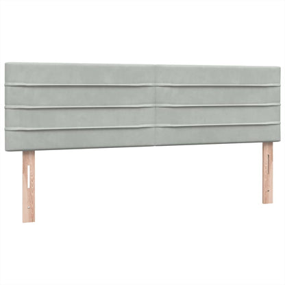Boxspring met matras fluweel lichtgrijs 160x210 cm