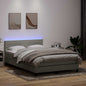 Boxspring met matras fluweel lichtgrijs 160x210 cm