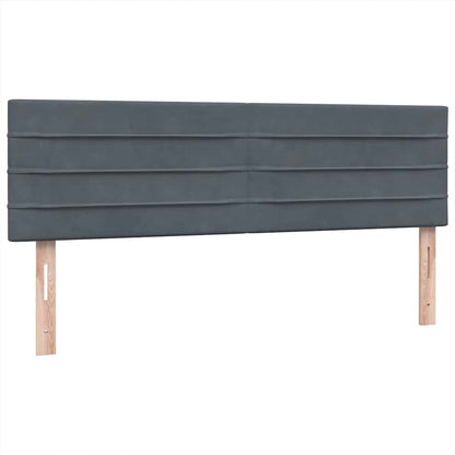 Boxspring met matras fluweel donkergrijs 160x210 cm