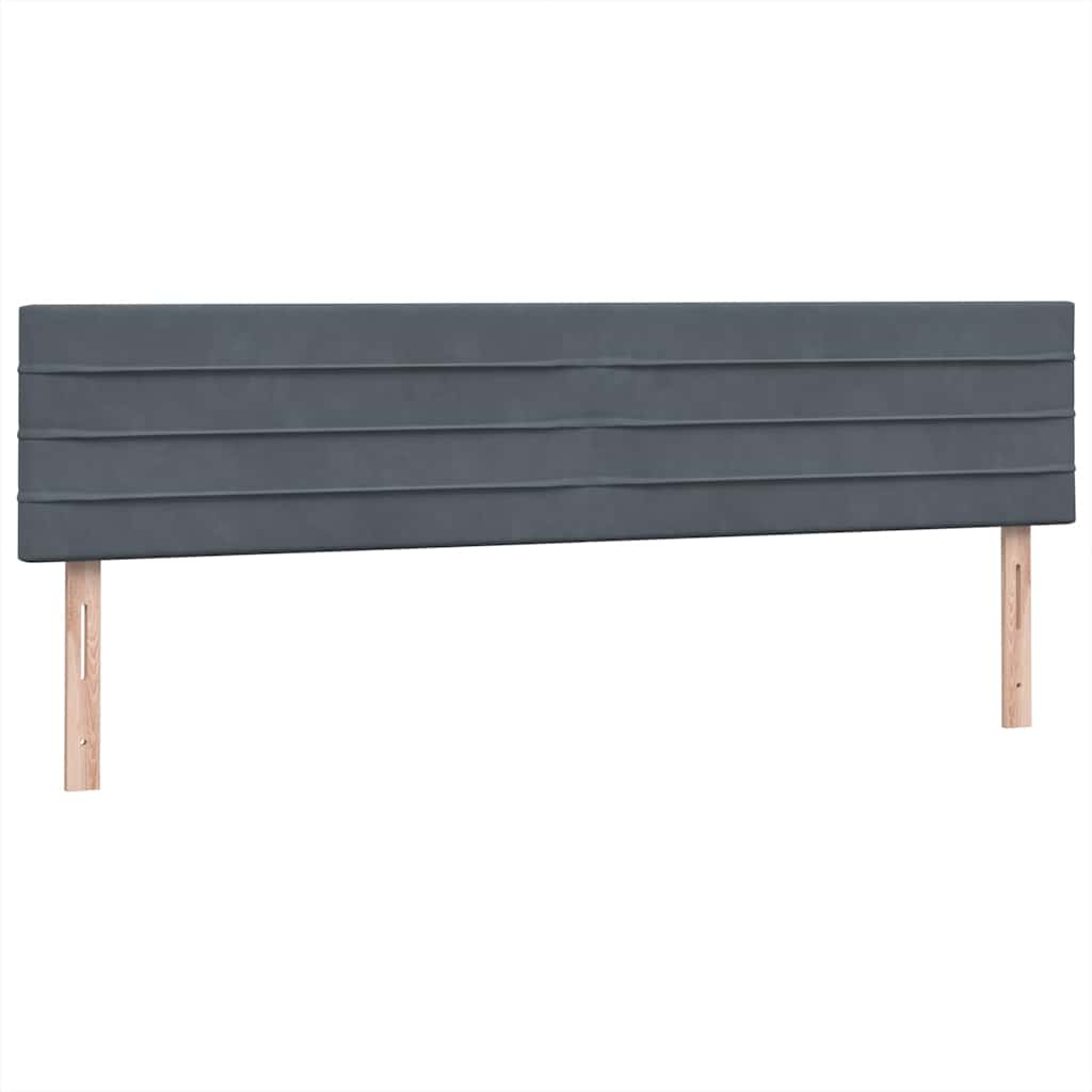 Boxspring met matras fluweel donkergrijs 180x210 cm