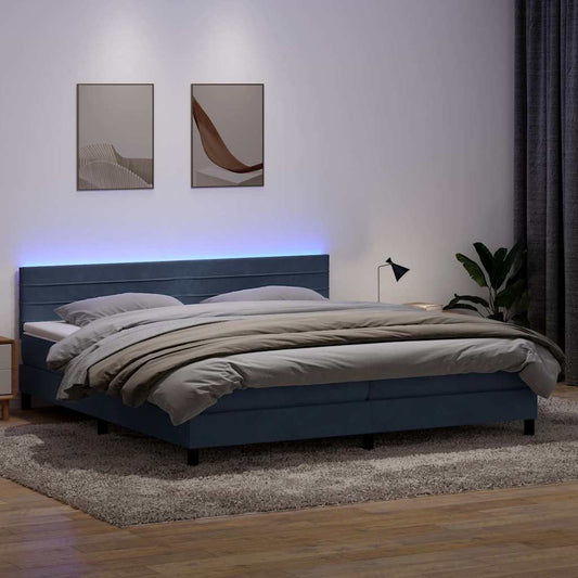 Boxspring met matras fluweel donkergrijs 180x210 cm