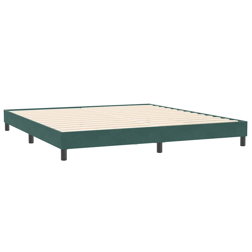 Boxspring met matras fluweel donkergroen 180x210 cm