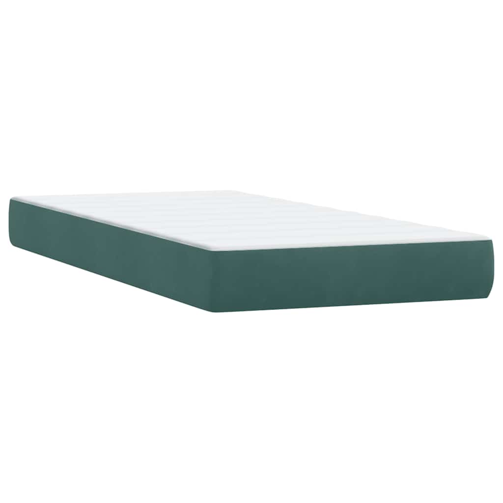 Boxspring met matras fluweel donkergroen 180x210 cm