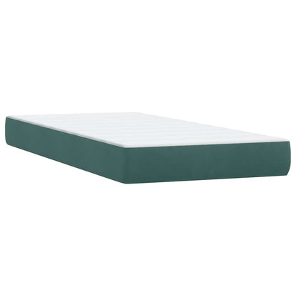 Boxspring met matras fluweel donkergroen 180x210 cm