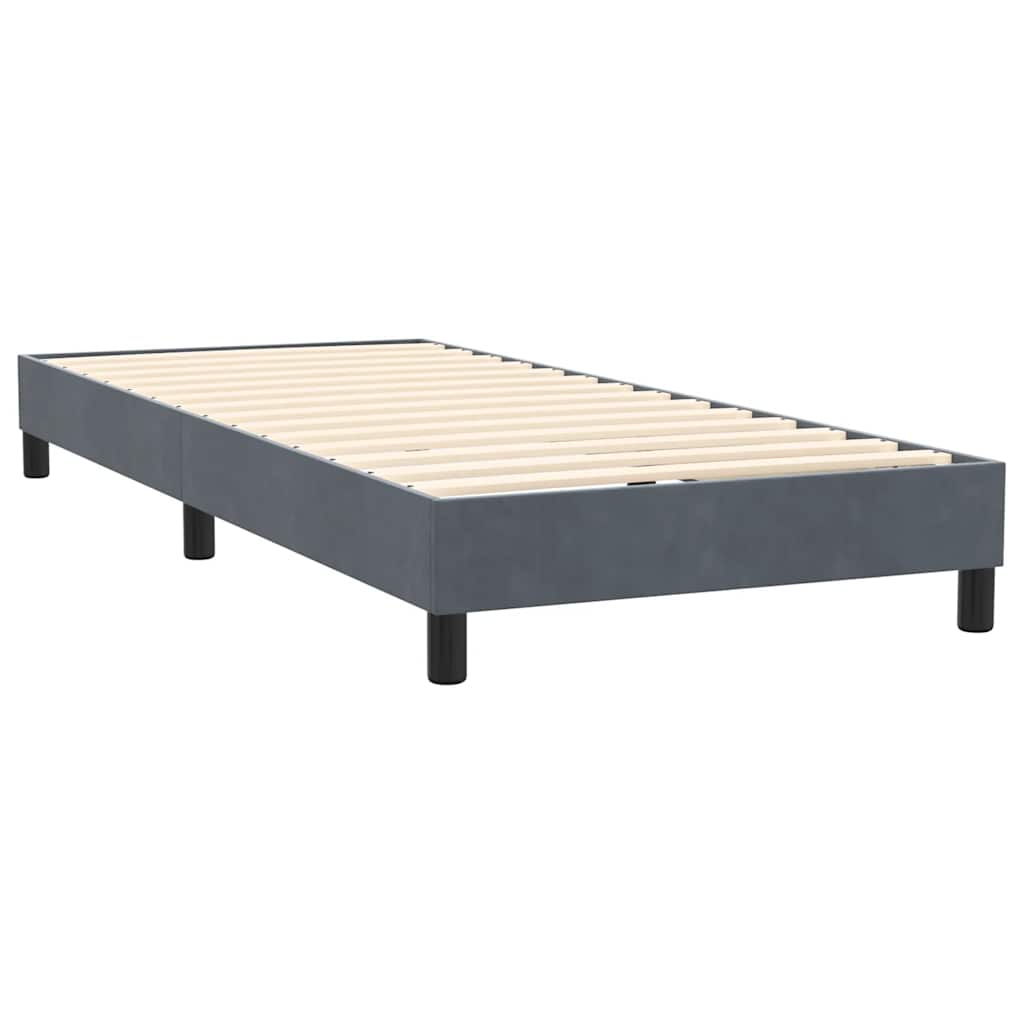 Boxspring met matras fluweel donkergrijs 80x220 cm