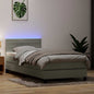 Boxspring met matras fluweel lichtgrijs 90x220 cm