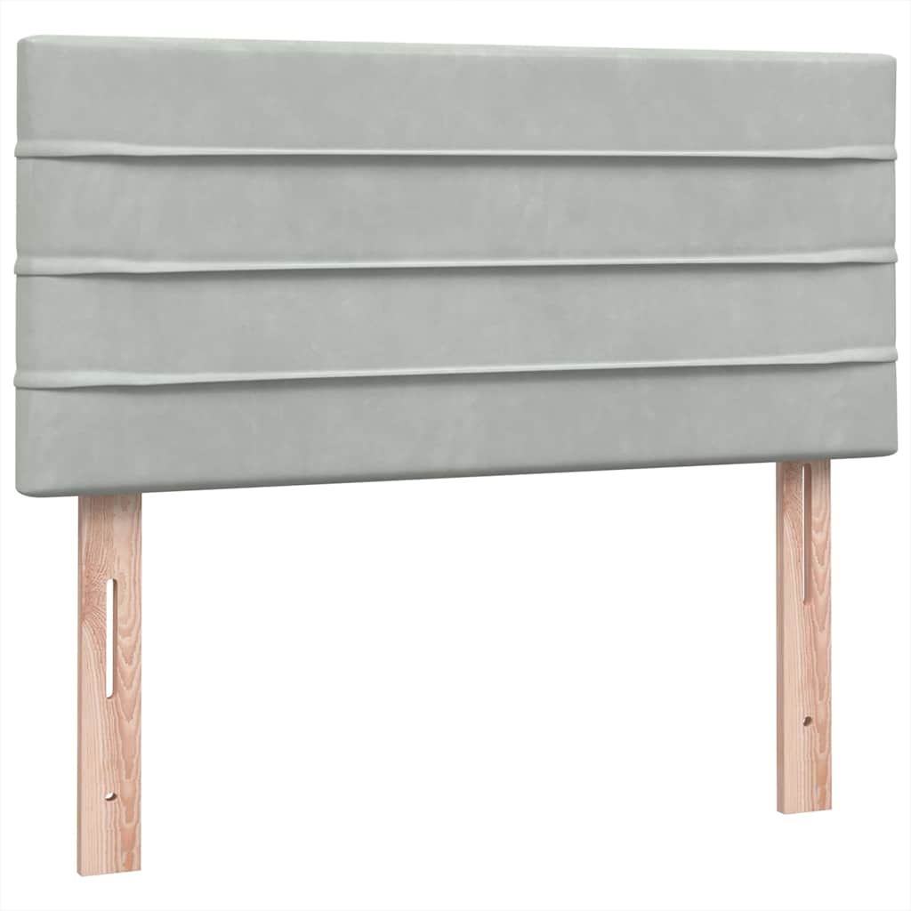 Boxspring met matras fluweel lichtgrijs 100x220 cm