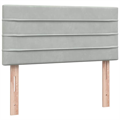 Boxspring met matras fluweel lichtgrijs 100x220 cm