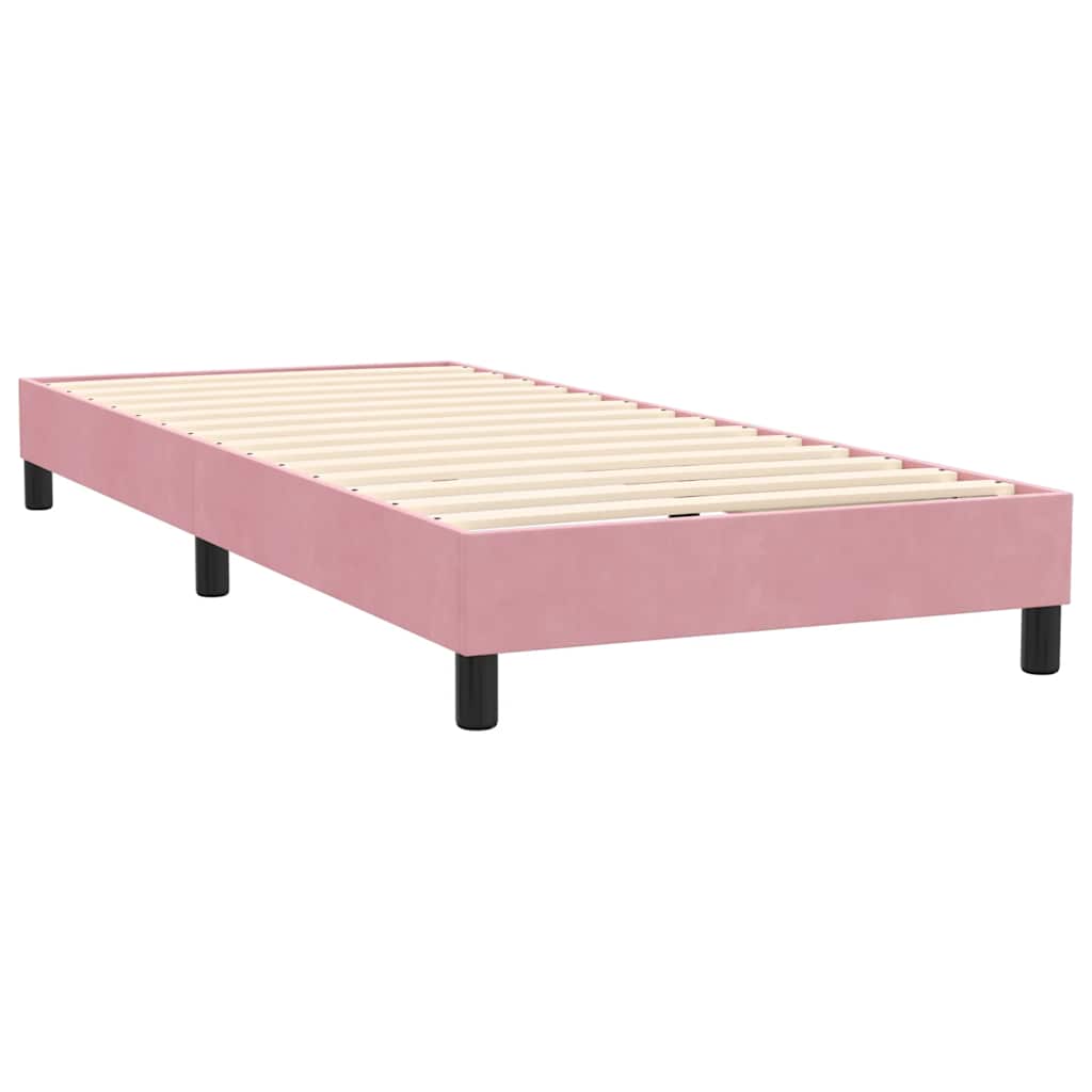 Boxspring met matras fluweel roze 100x220 cm