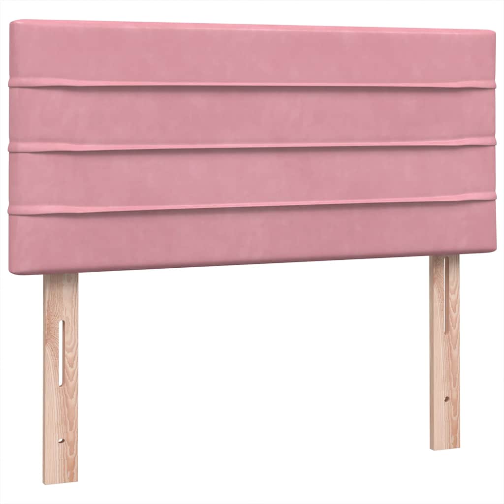 Boxspring met matras fluweel roze 100x220 cm