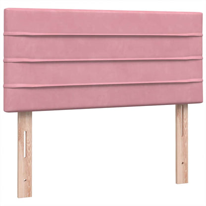Boxspring met matras fluweel roze 100x220 cm