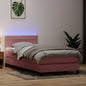 Boxspring met matras fluweel roze 100x220 cm
