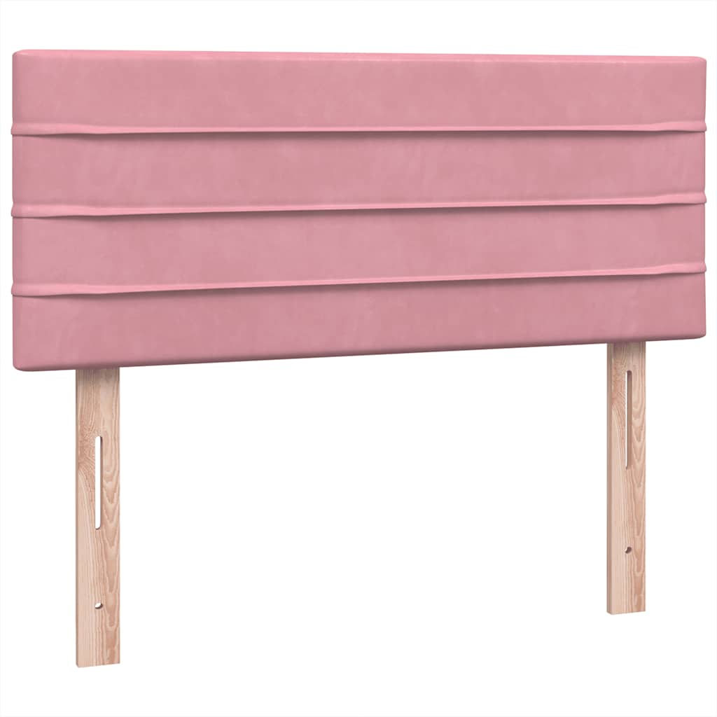 Boxspring met matras fluweel roze 120x220 cm