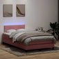 Boxspring met matras fluweel roze 120x220 cm