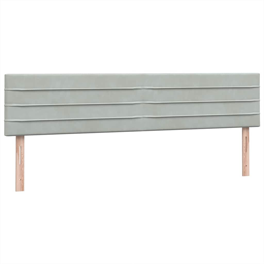 Boxspring met matras fluweel lichtgrijs 180x220 cm