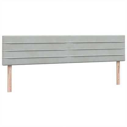 Boxspring met matras fluweel lichtgrijs 180x220 cm