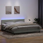 Boxspring met matras fluweel lichtgrijs 180x220 cm