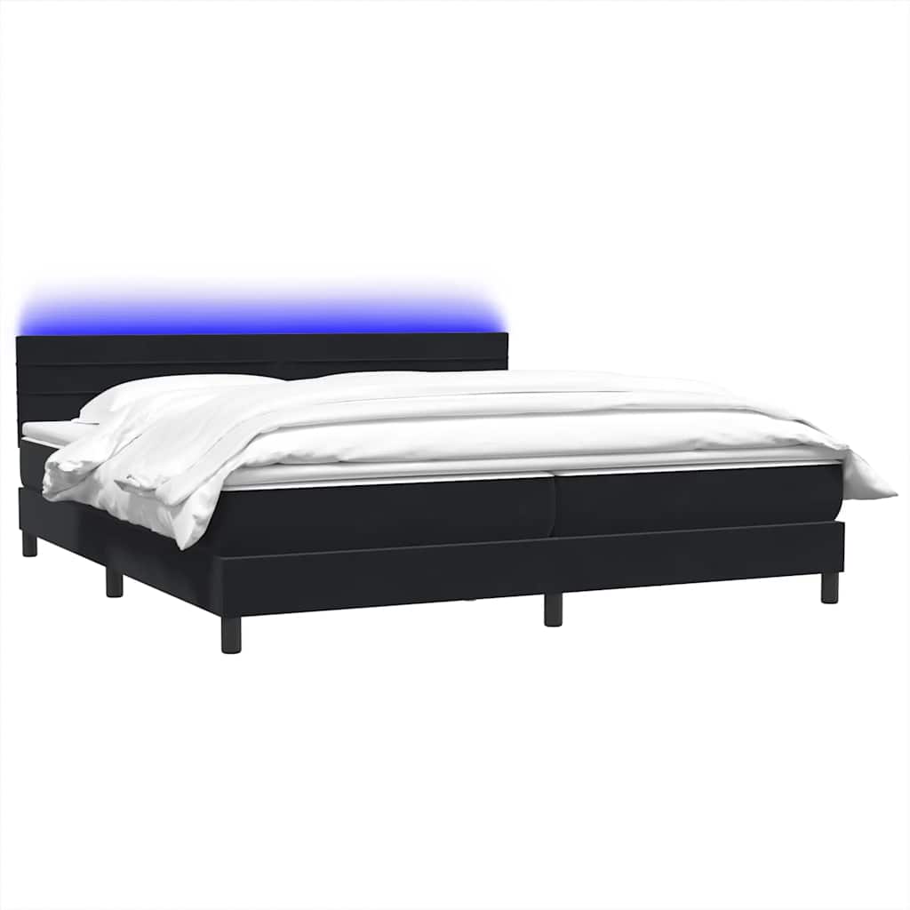 Boxspring met matras fluweel zwart 180x220 cm