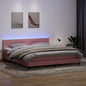 Boxspring met matras fluweel roze 180x220 cm