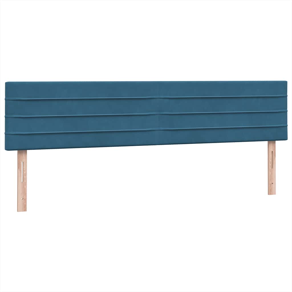Boxspring met matras fluweel donkerblauw 200x220 cm