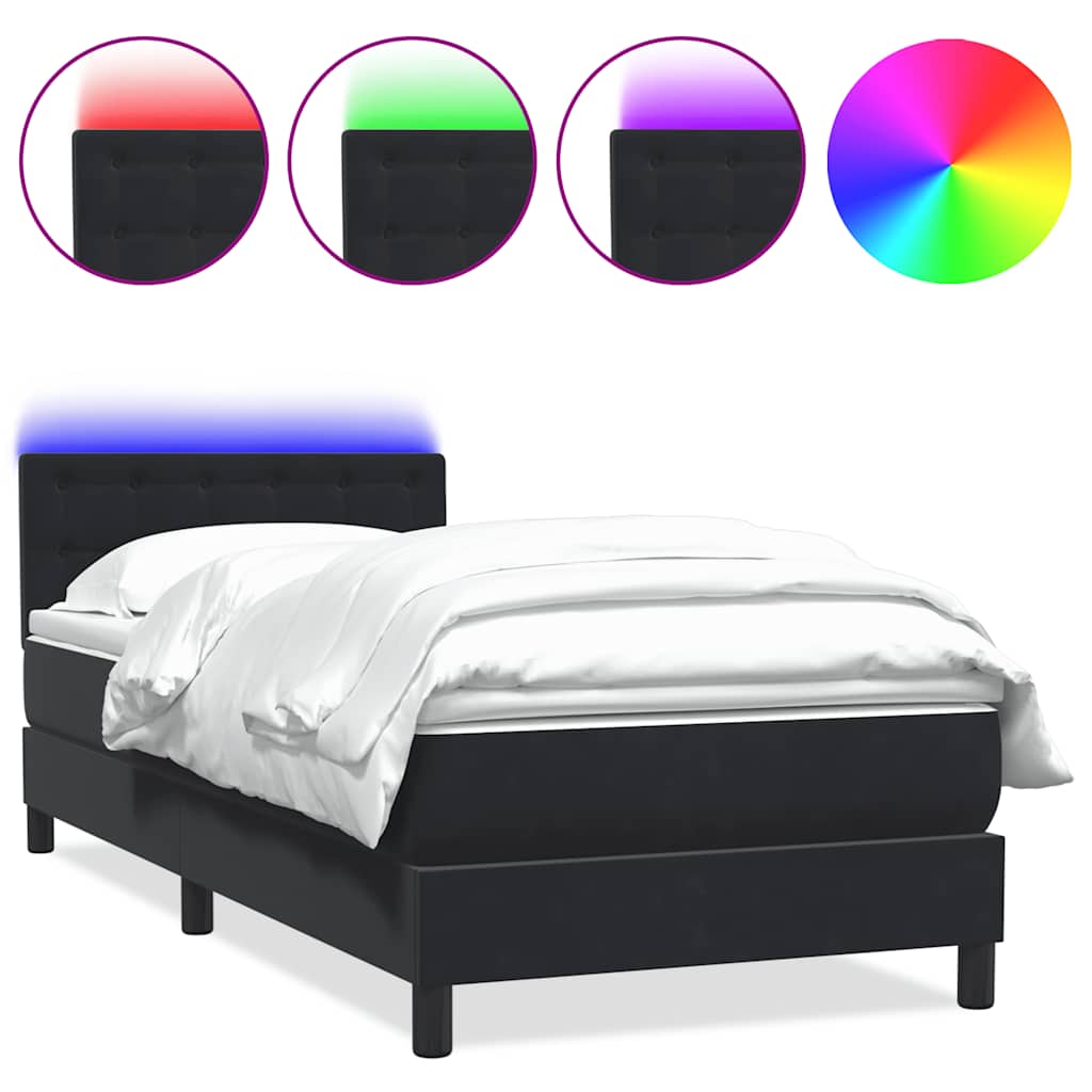 Boxspring met matras fluweel zwart 80x210 cm