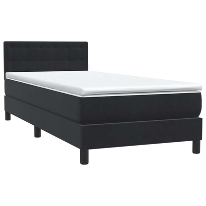 Boxspring met matras fluweel zwart 80x210 cm